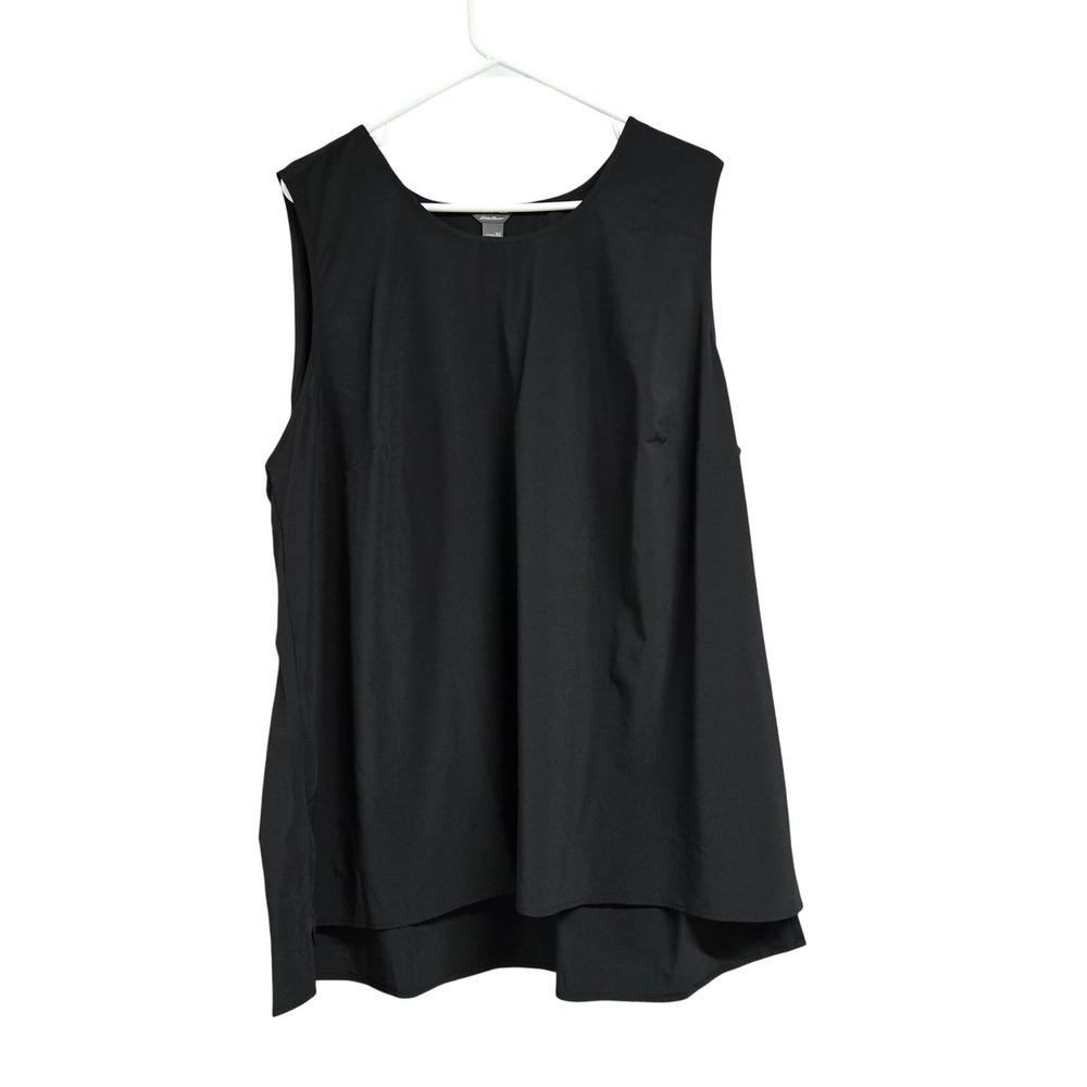 Eddie Bauer Sleeveless High Low Hem Tank Top Round Neck Active Black Women's 3X